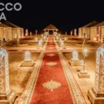 A desert camp at night in Morocco Sahara Desert